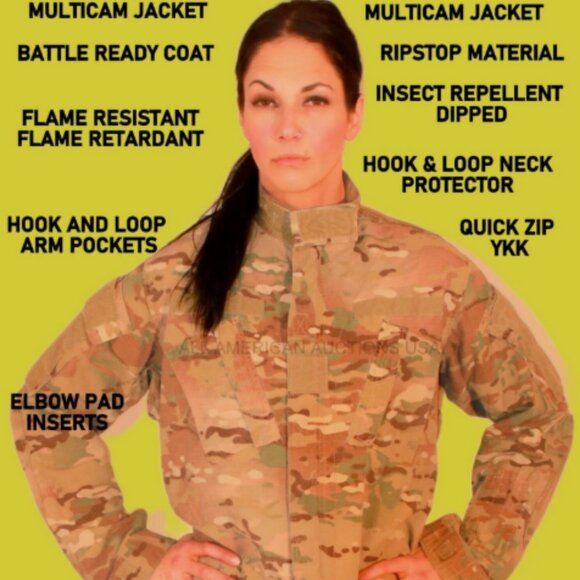 FRACU FLAME RESISTANT INSECT GUARD HUNTING RIPSTOP MULTICAM JACKET - Picture 1 of 9